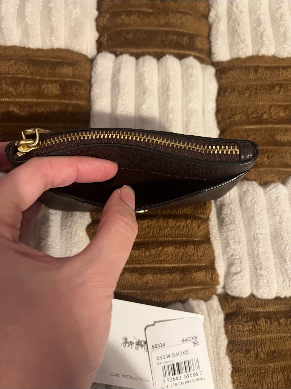 Coach Grained Leather Card/Key Pouch in Oxblood NWTS! - Picture 6 of 8